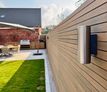 Porcelain tiles and fencing