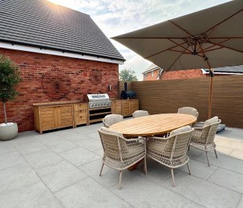 Porcelain tiles and fencing